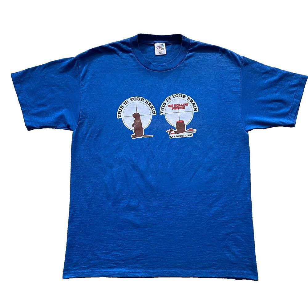 Vintage Hollow Points T Shirt 90s XL Bullets Hunting Gun This Is Your Brain